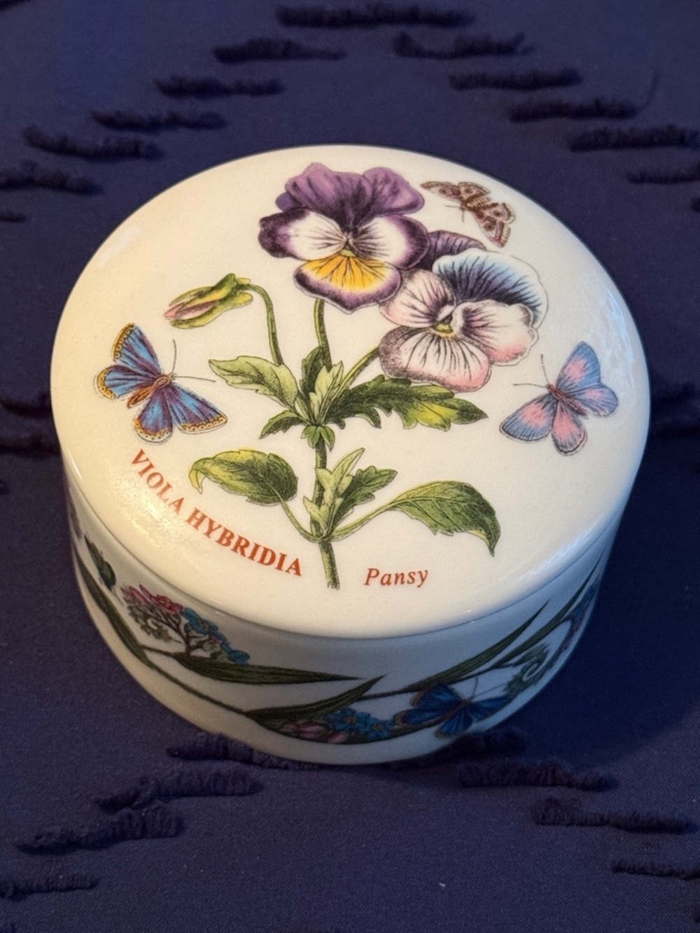 Portmeirion Pansy Round Porcelain Box